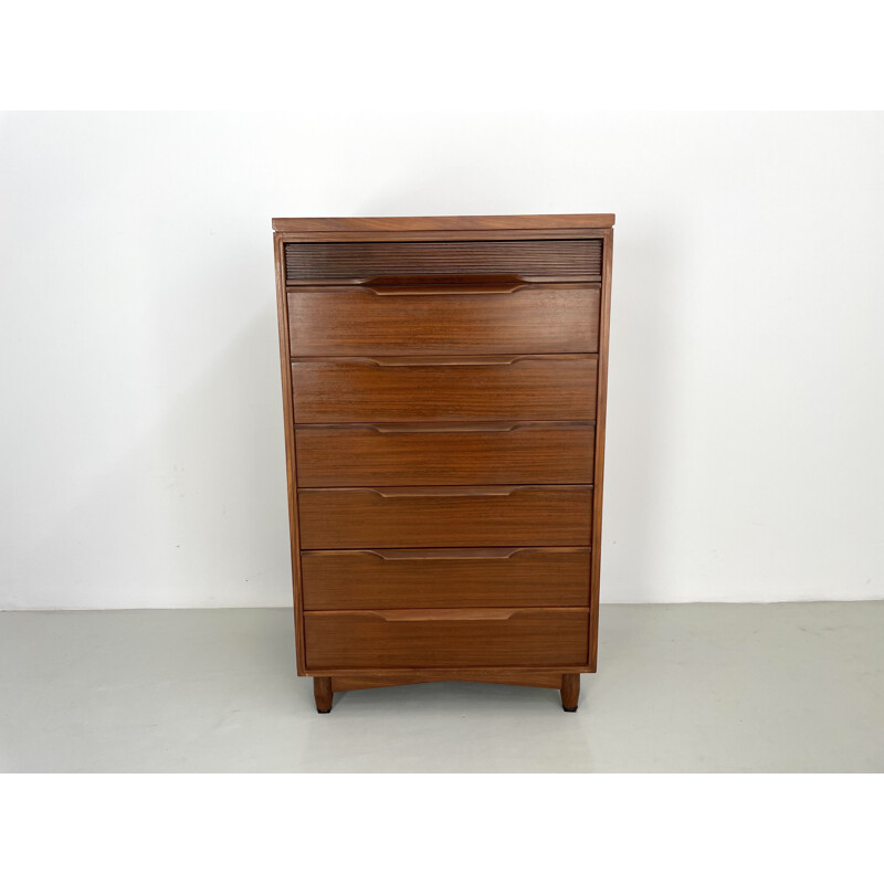 Vintage wood chest of drawers by Avalon, England 1960s