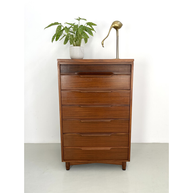 Vintage wood chest of drawers by Avalon, England 1960s