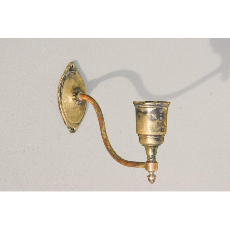 Vintage Duitse messing wandlamp, 1900