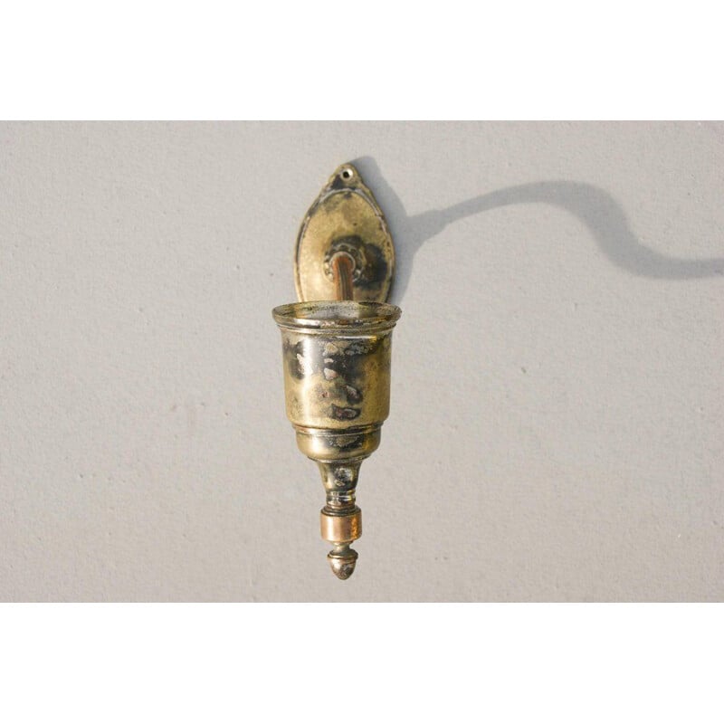 Vintage German brass wall lamp, 1900s