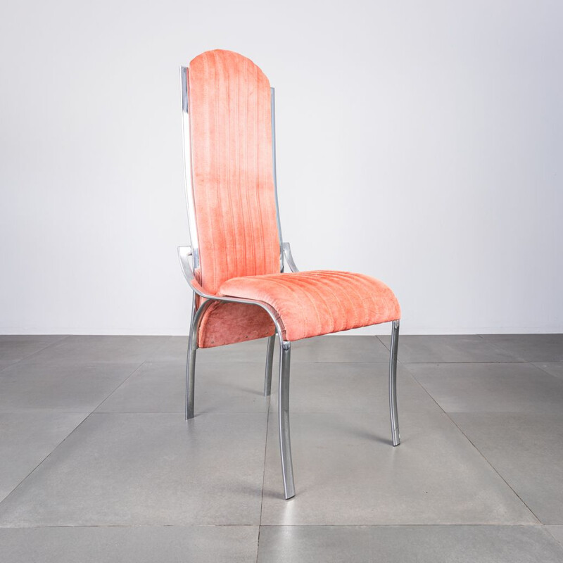 Conjunto de 4 cadeiras Alcantara vintage em metal, 1970