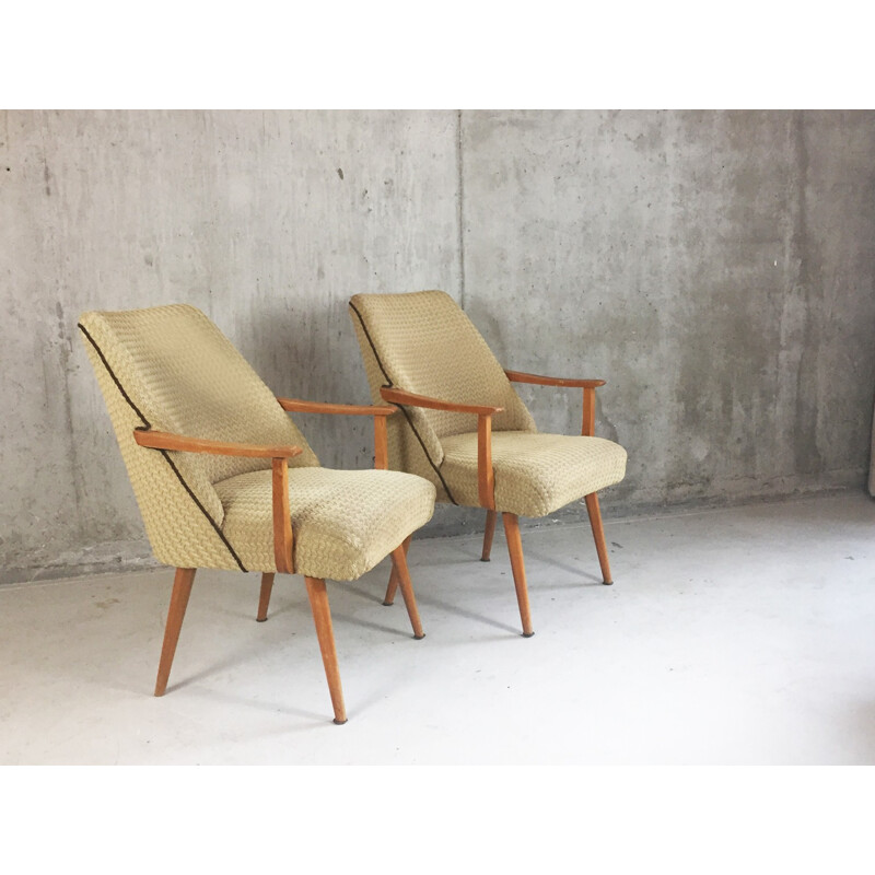 Pair of Belgian mid century lounge chairs - 1960s