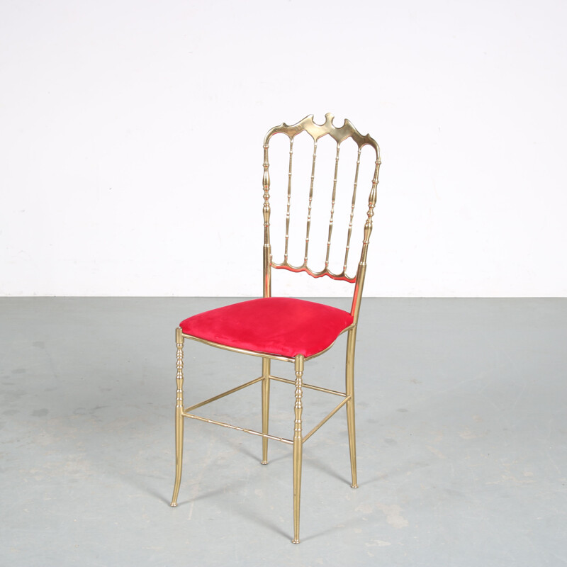 Vintage "Chiavari" chair in solid brass, Italy 1960