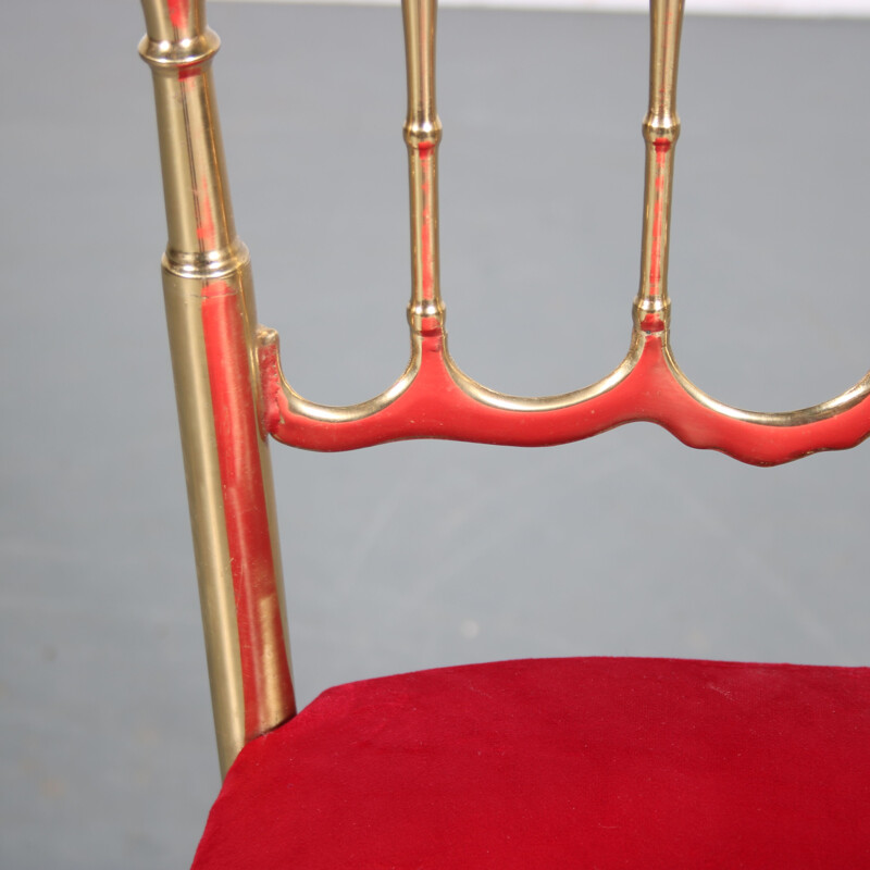 Vintage "Chiavari" chair in solid brass, Italy 1960