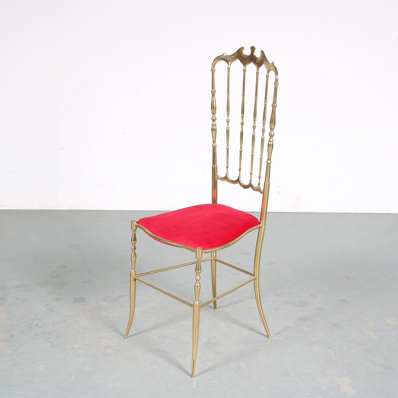 Vintage "Chiavari" chair in solid brass, Italy 1960