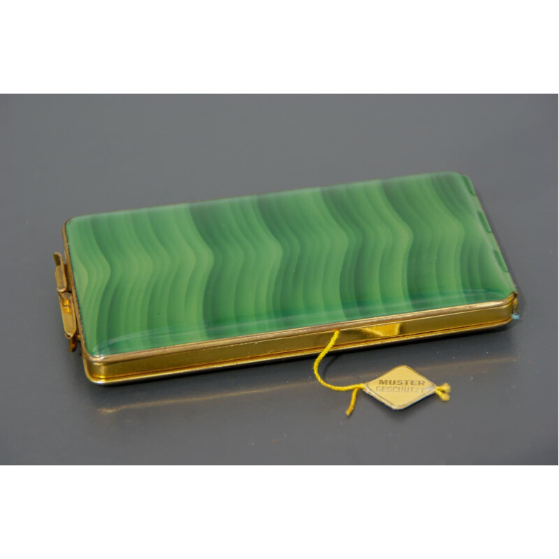 Vintage art deco brass cigarette case, 1930