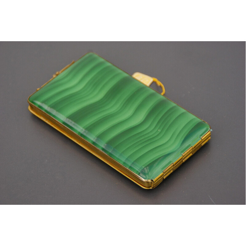 Vintage art deco brass cigarette case, 1930