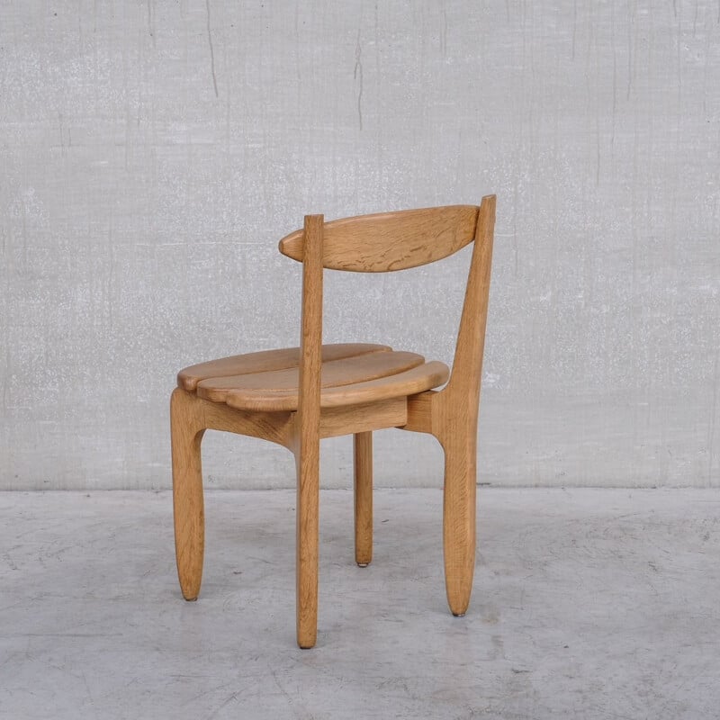 Set of 4 vintage wooden Thierry chairs by Guillerme et Chambron, France 1960s