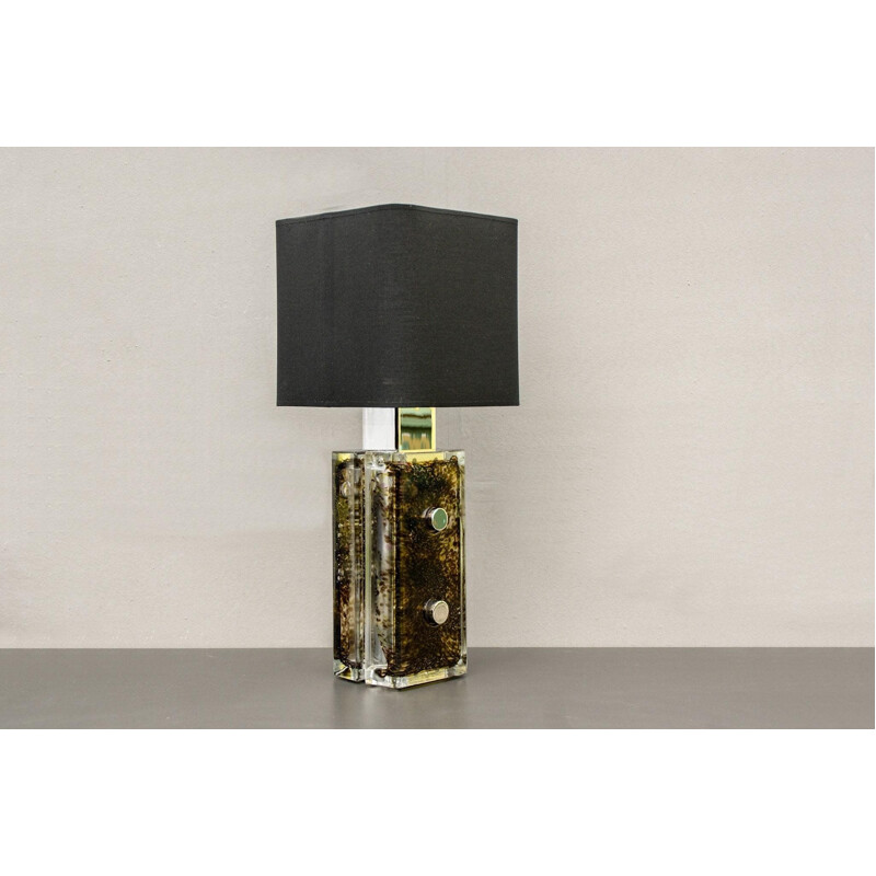 Vintage glass table lamp by Helena Tynell for Limburg, 1970s