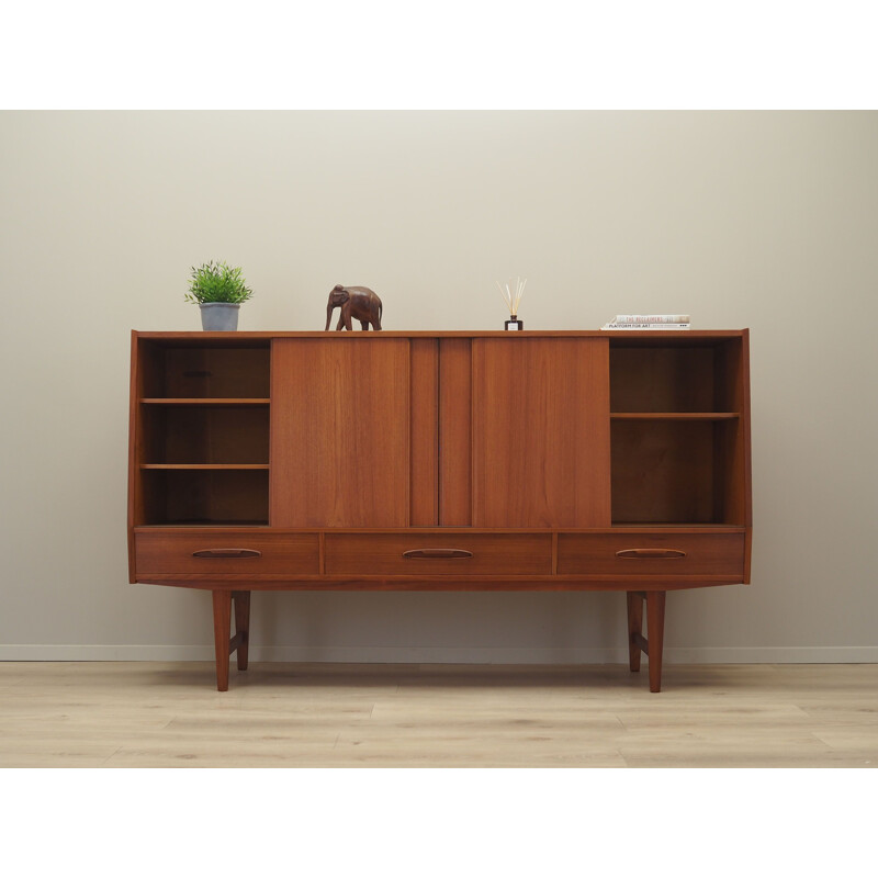 Vintage teak highboard, Denmark 1960s