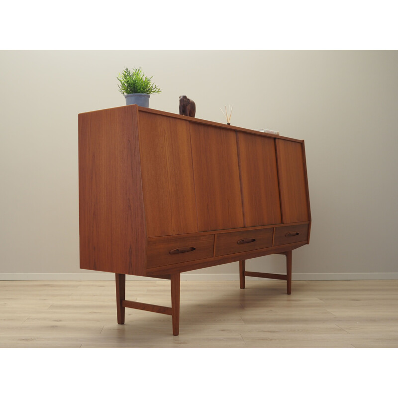 Vintage teak highboard, Denmark 1960s