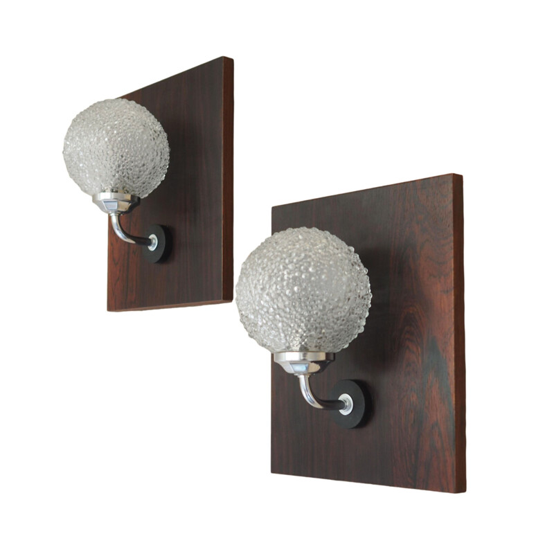 Pair of vintage Danish wall lamps, Denmark 1970s