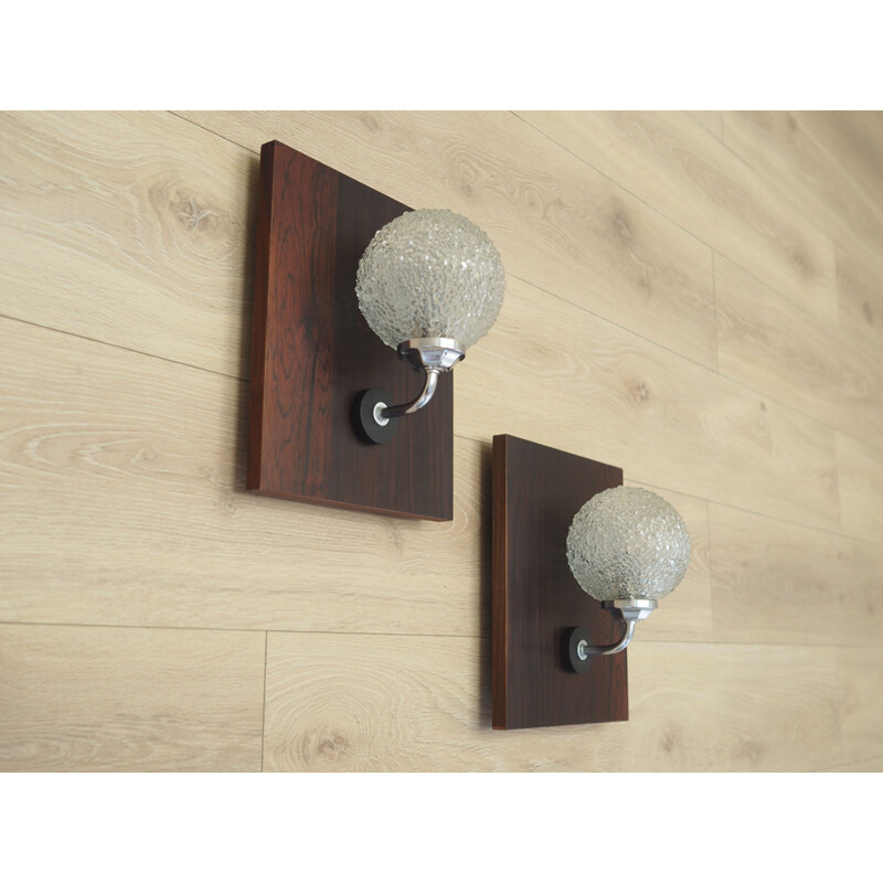 Pair of vintage Danish wall lamps, Denmark 1970s