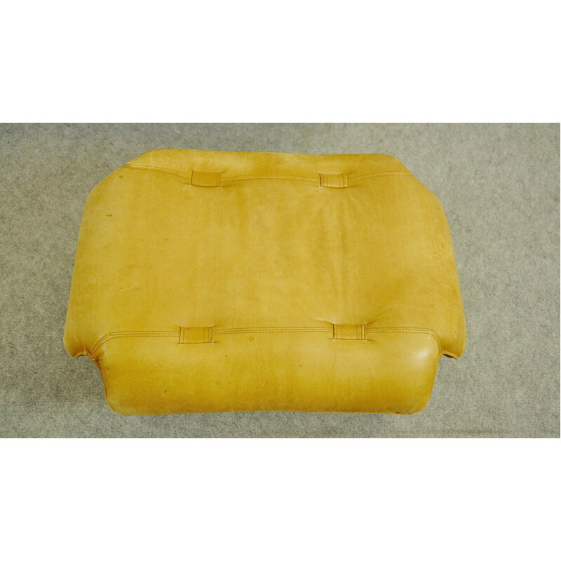 Midcentury lounge sofa with yellow leather - 1960s