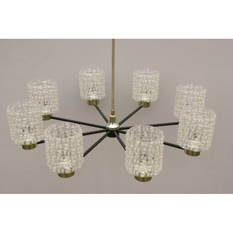 Mid-century chandelier in crystal glass, 1960s