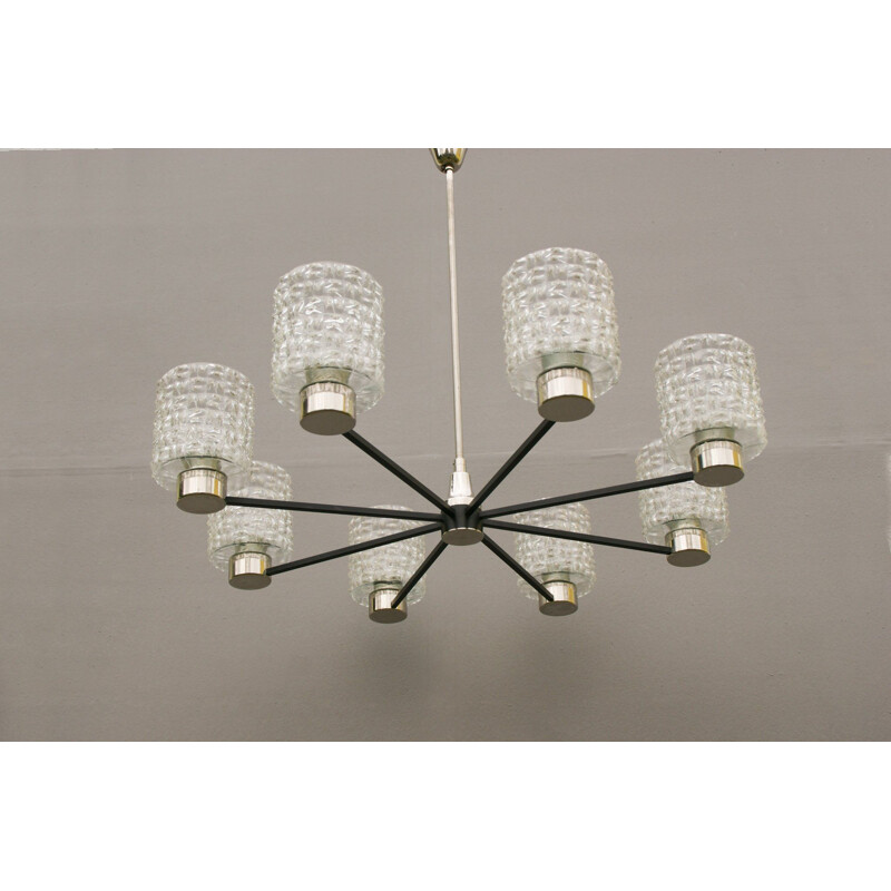 Mid-century chandelier in crystal glass, 1960s