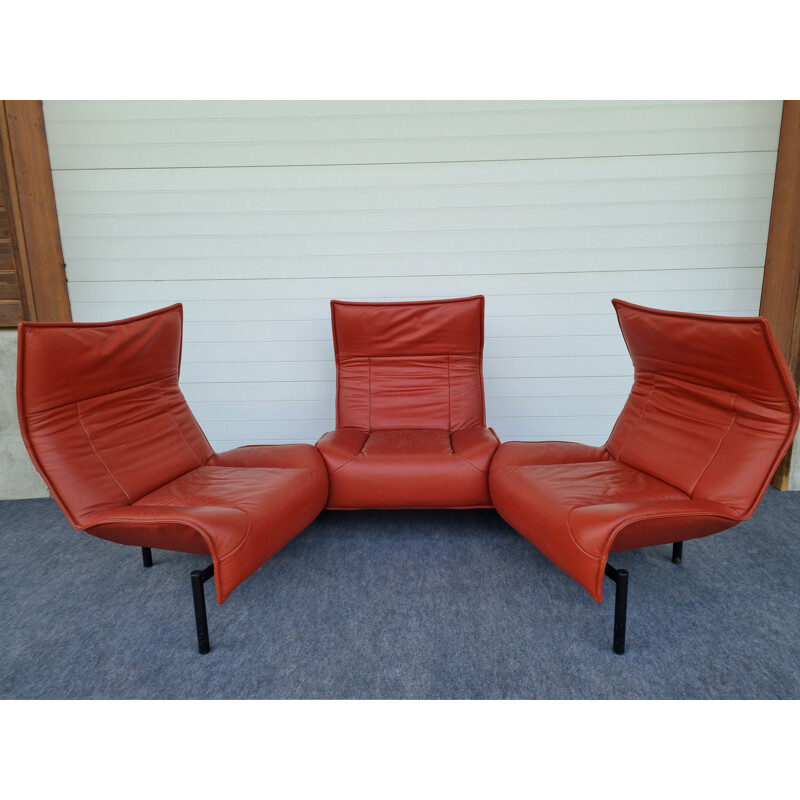 Veranda vintage lounge set van Vico Magistretti voor Cassina, 1980