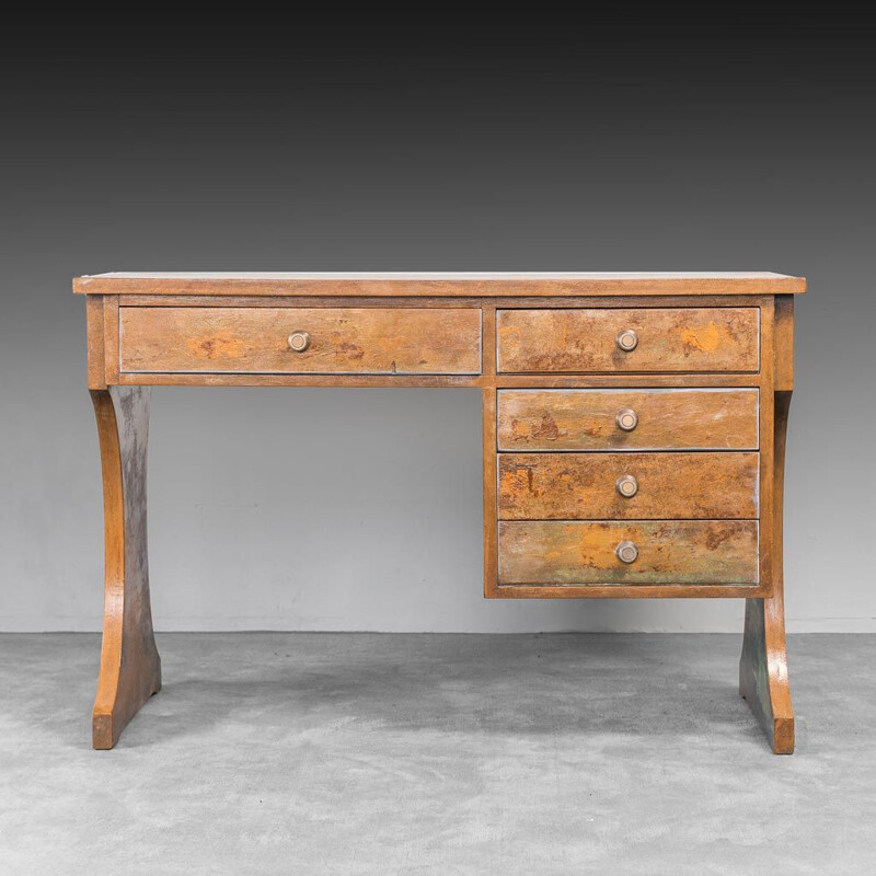 Vintage rusty wood desk, 1950