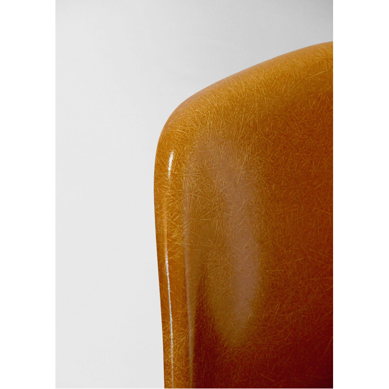 Vintage Dsw chair Ochre Dark by Charles and Ray Eames for Herman Miller, 1960s