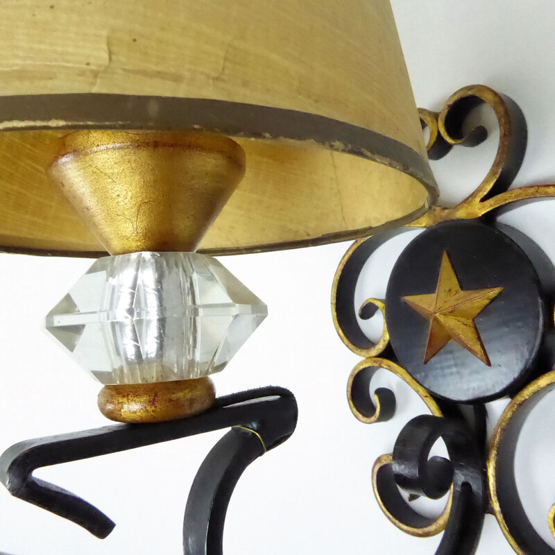 Set of 4 vintage wall lamps in metal - 1950s