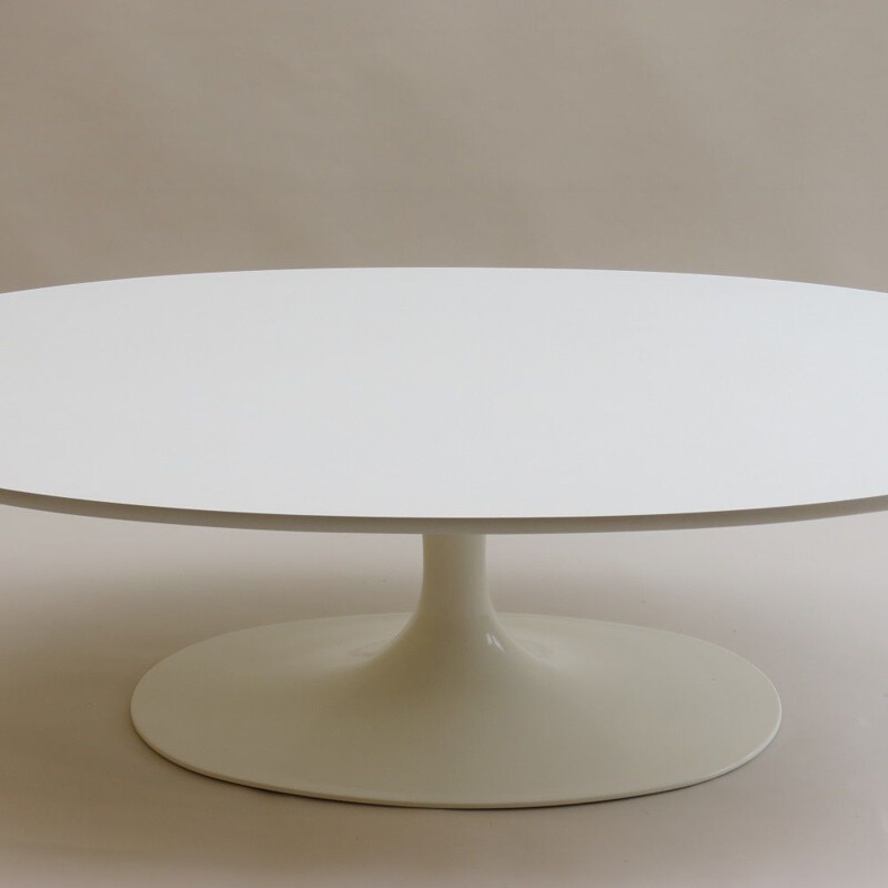 Vintage white oval coffee table by Maurice Burke for Arkana, Uk 1960s