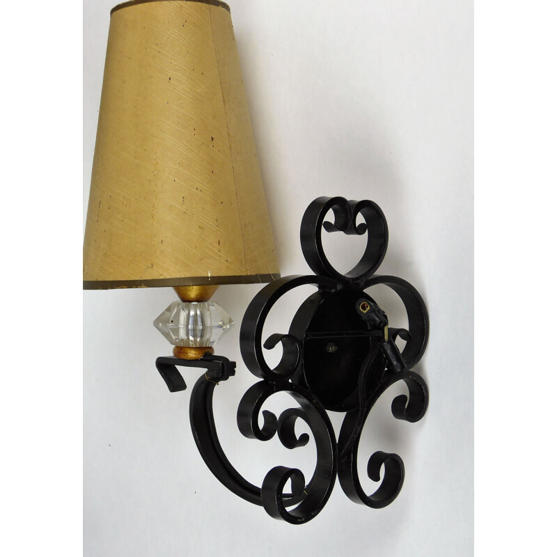 Set of 4 vintage wall lamps in metal - 1950s