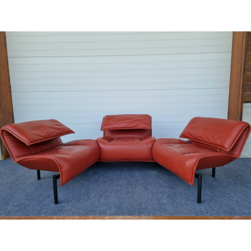 Veranda vintage living room set by Vico Magistretti for Cassina, 1980