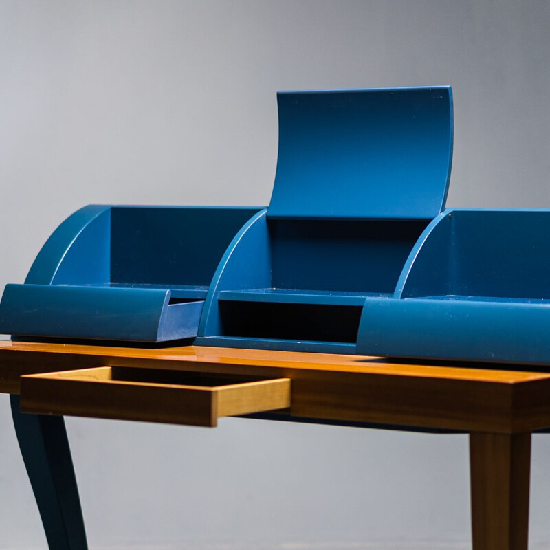 Mesa de madeira azul claro Vintage, 1990