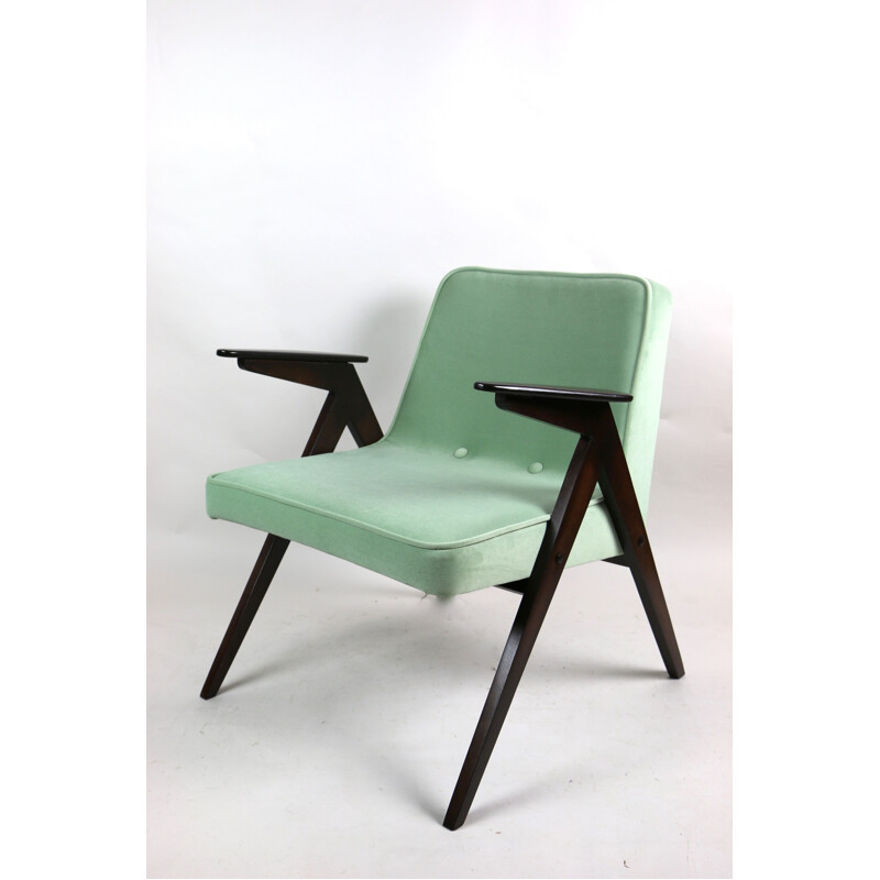 Fauteuil vintage Bunny vert clair par Józef Chierowski, 1970