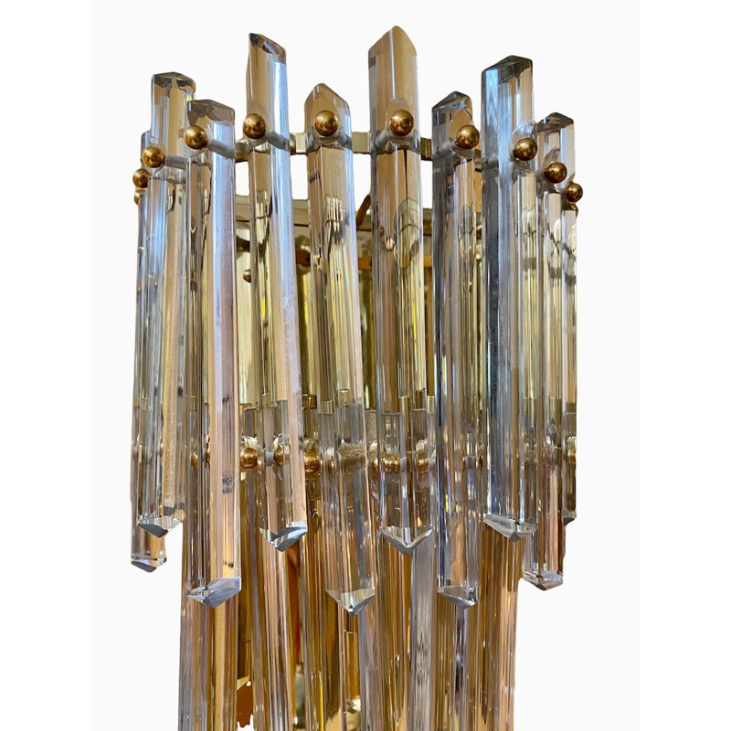 Pair of vintage Venini wall lamps in Murano glass, 1970s