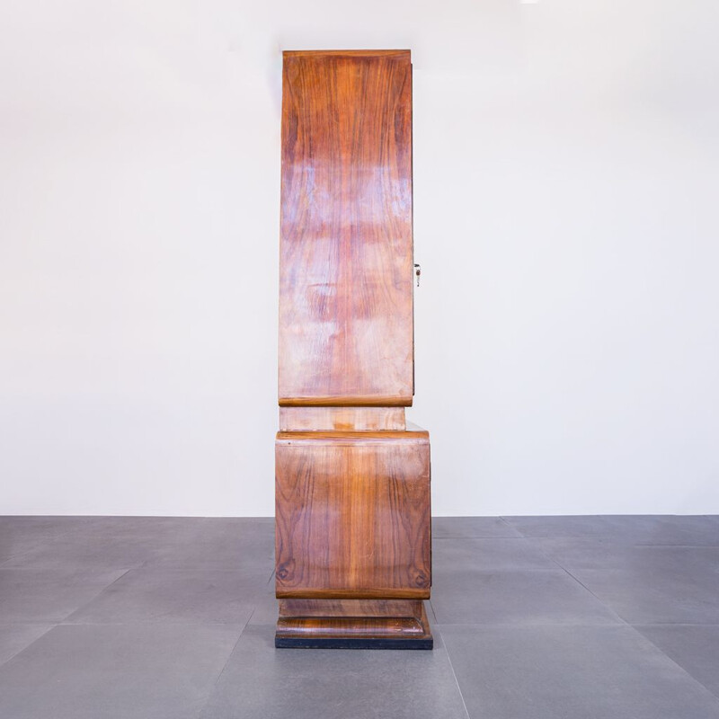 Vintage wooden departmental bookcase, Italy 1950