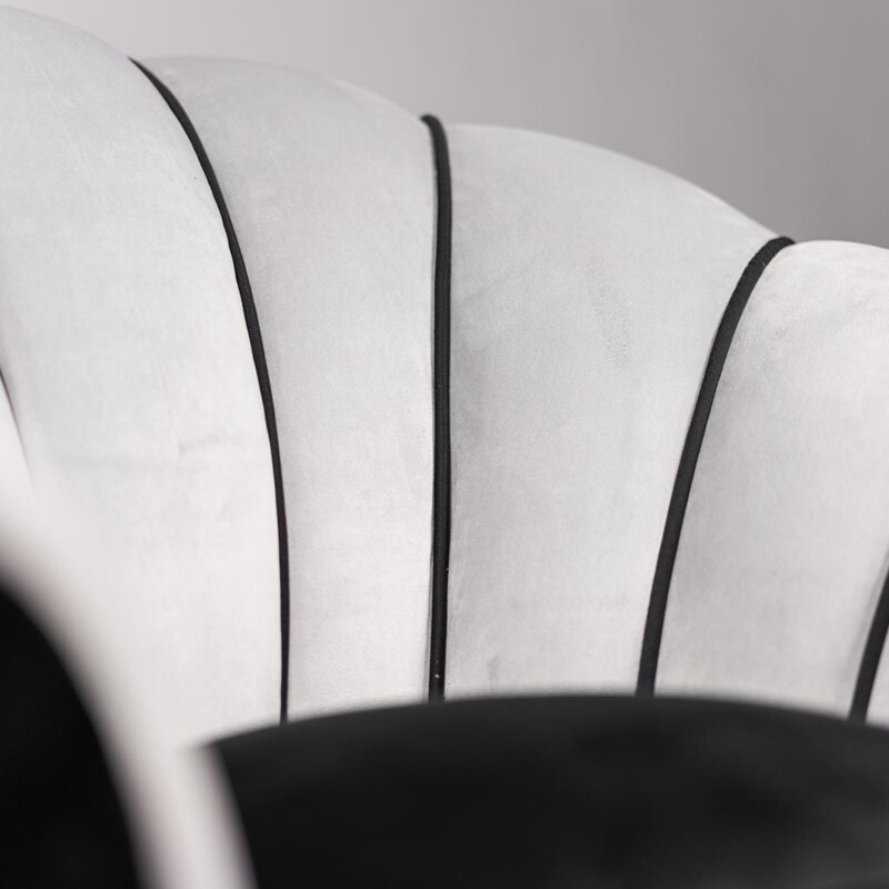 Vintage-Sessel aus grauem und schwarzem Samt, 1950