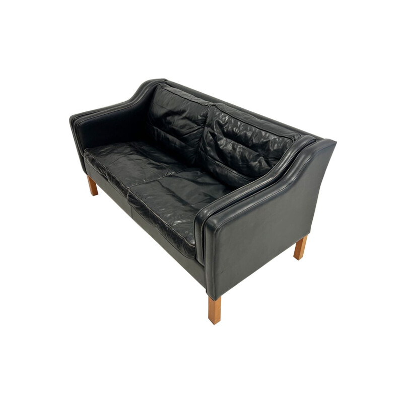 Dänisches Vintage-Sofa Mogensen schwarz 2-Sitzer