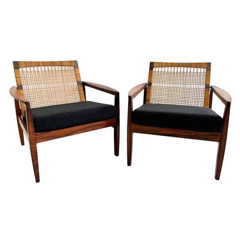 Pair of vintage rosewood armchairs model 519 by Hans Olsen for Brdr. Juul Kristensen