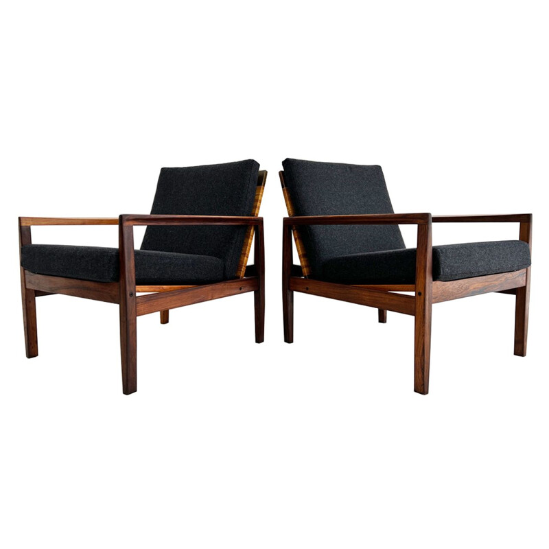 Pair of vintage rosewood armchairs model 519 by Hans Olsen for Brdr. Juul Kristensen