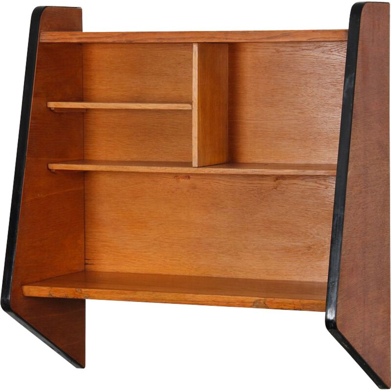 Vintage oakwood wall shelf, 1960s