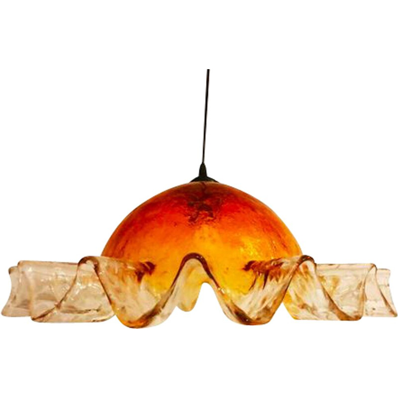 Vintage Murano glass pendant lamp Mazzega, 1970