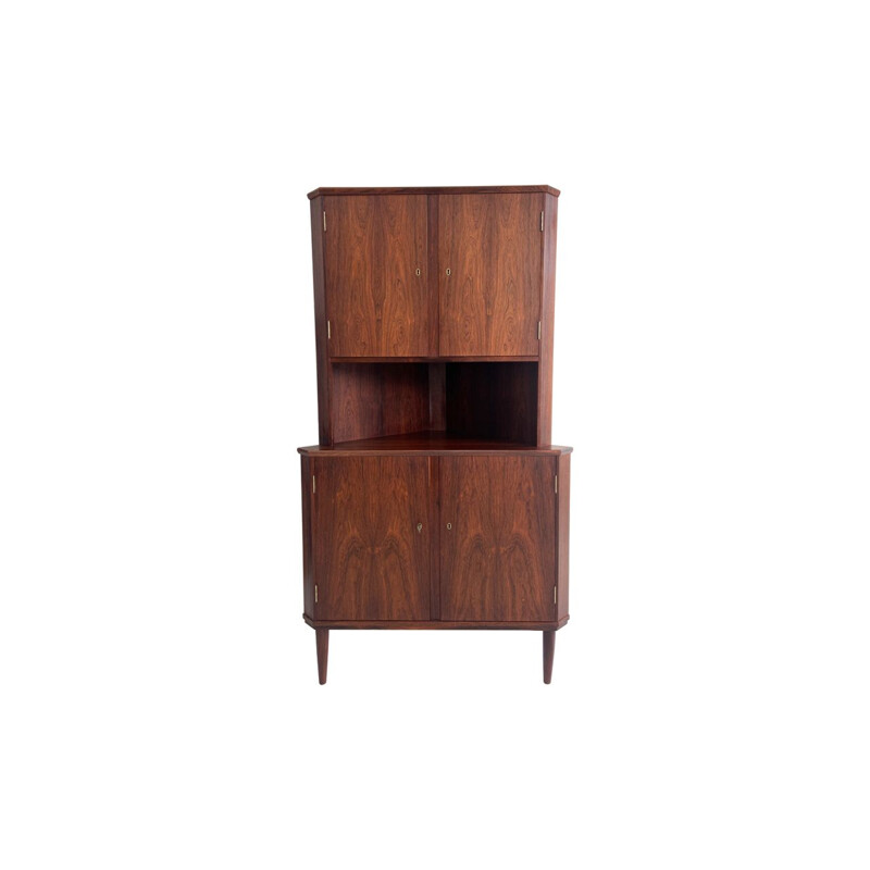 Vintage rosewood corner cabinet by Carlo Jensen for Hundevad, Denmark 1950
