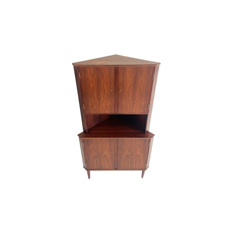 Vintage rosewood corner cabinet by Carlo Jensen for Hundevad, Denmark 1950