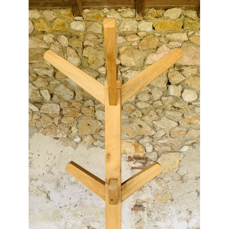 Vintage beechwood coat rack, 1970-1980