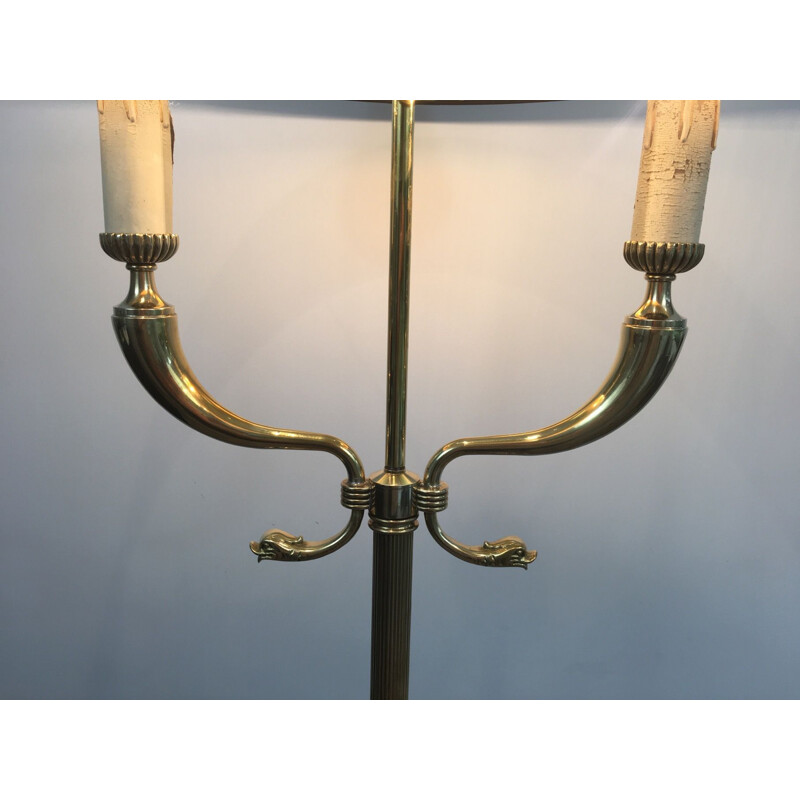 Lámpara de pie de latón vintage de Maison Jansen