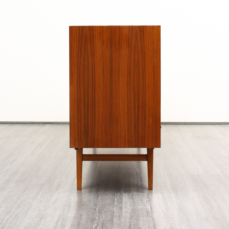 Mid-century sideboard in walnut with glass sliding doors - 1950s