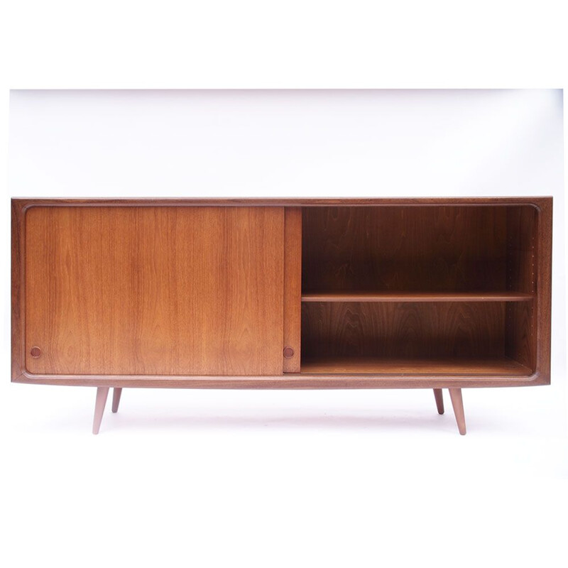 Scandinavian Danish vintage sideboard with sliding doors, 1960