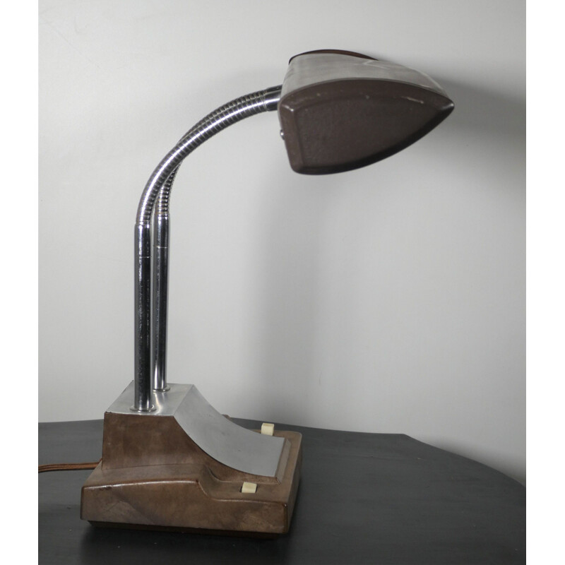 Vintage bureaulamp met plastic voet, USA 1960