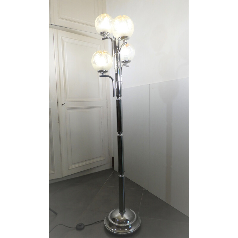 Vintage Italian glass floor lamp, 1970