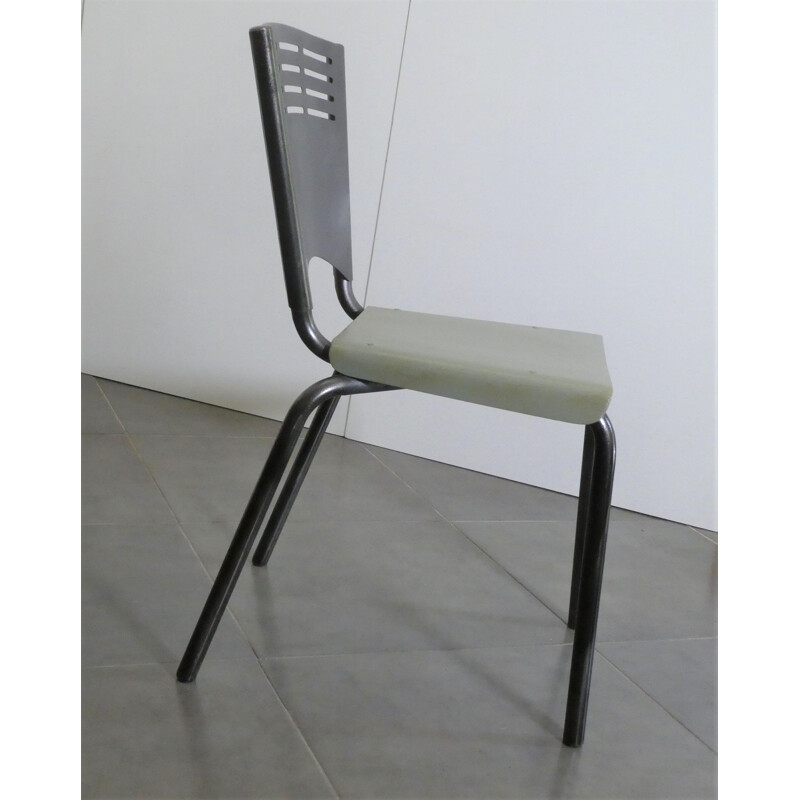 Conjunto de 4 cadeiras de metal vintage, 1960
