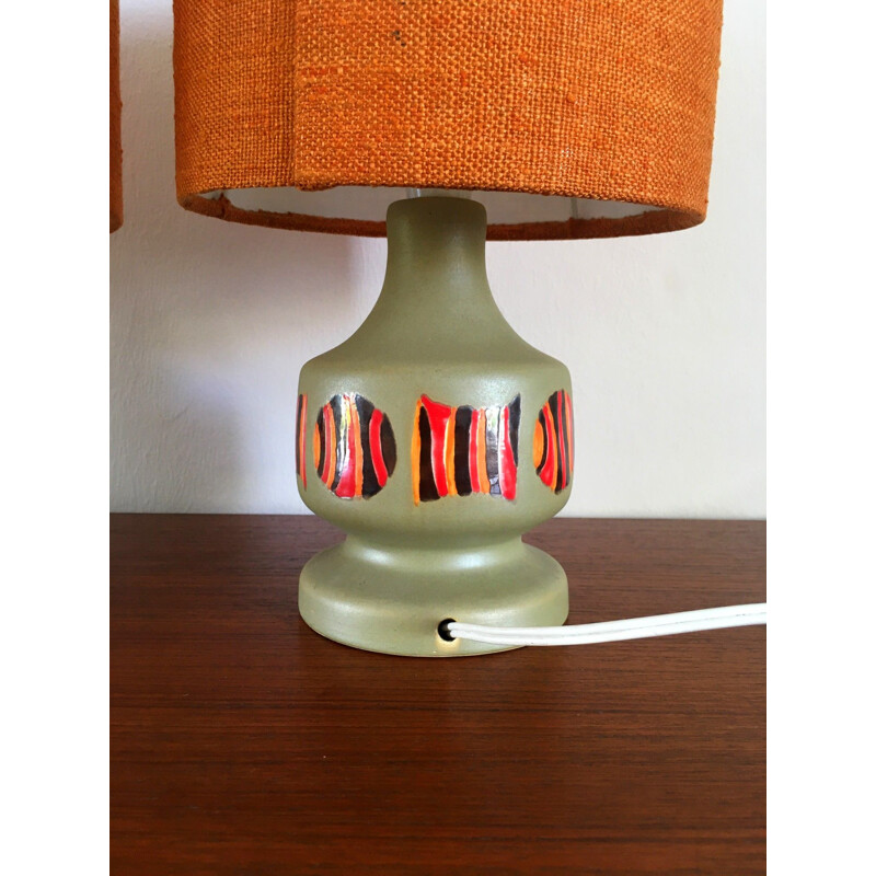Coppia di lampade vintage in ceramica, 1970