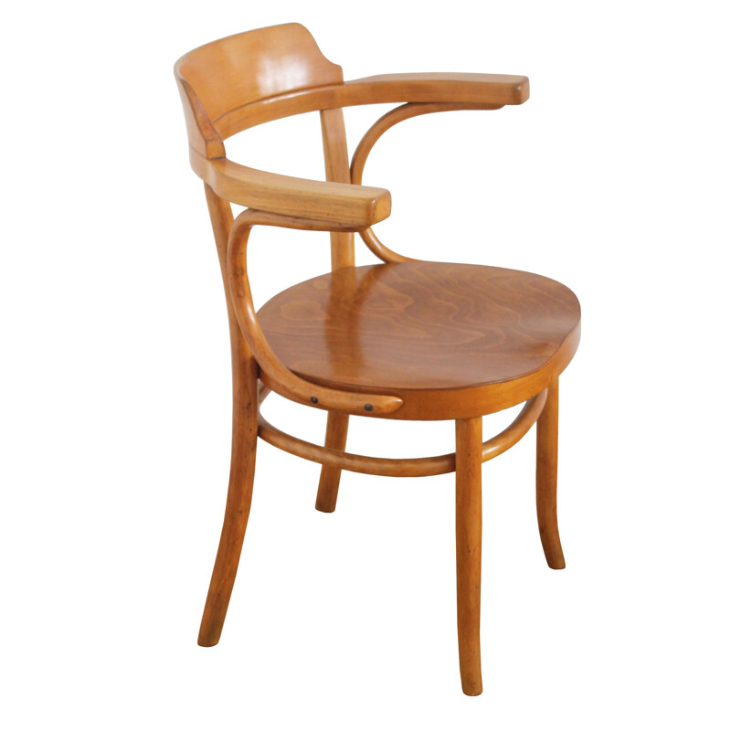 Vintage Mundus wood chair, Czechoslovakia 1930s