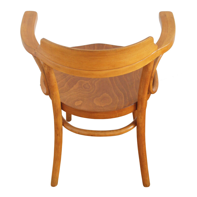Vintage Mundus Stuhl aus Holz, Tschechoslowakei 1930