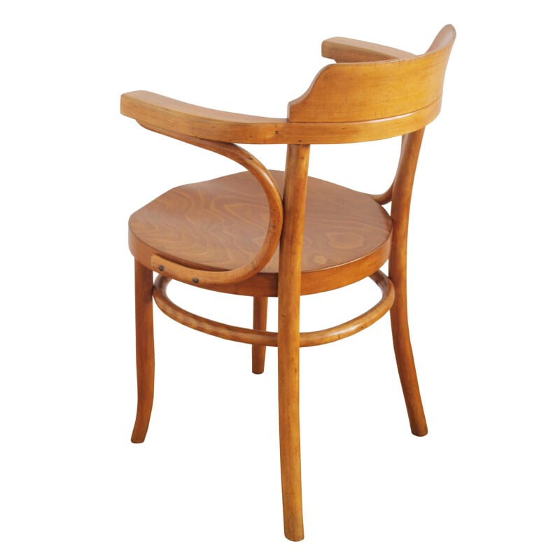 Vintage Mundus wood chair, Czechoslovakia 1930s